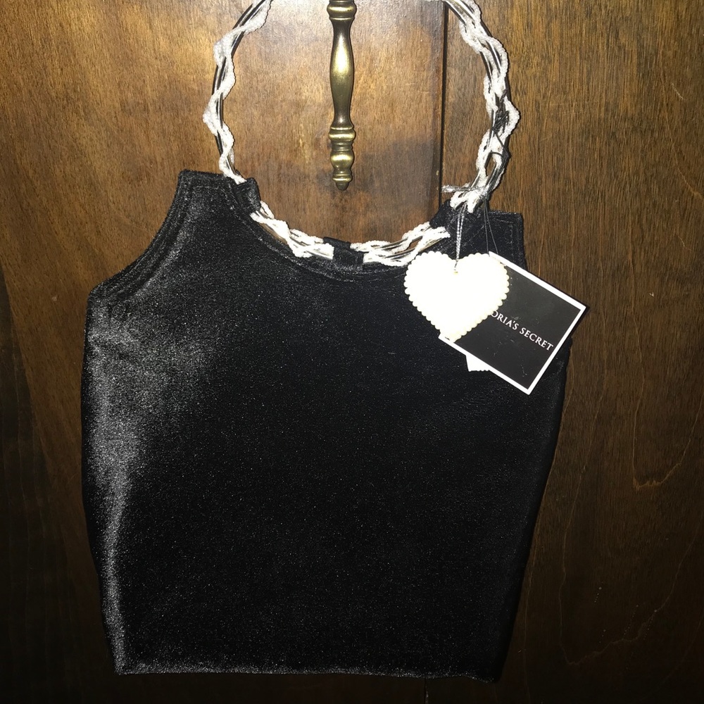 Victoria’s Secret velvet fabric  pearl handled bag